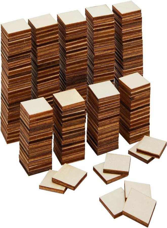 Cliths 75 Pcs 1x1 Inch Wood Squares with Straight Corners - Ideal for Crafts - Unfinished Wooden Cutouts for DIY Projects - Image 1
